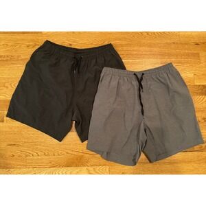 Burnside Hybrid Shorts Mens Large Black Grey 2 Pack Bundle Quick Dry Swim Trunks